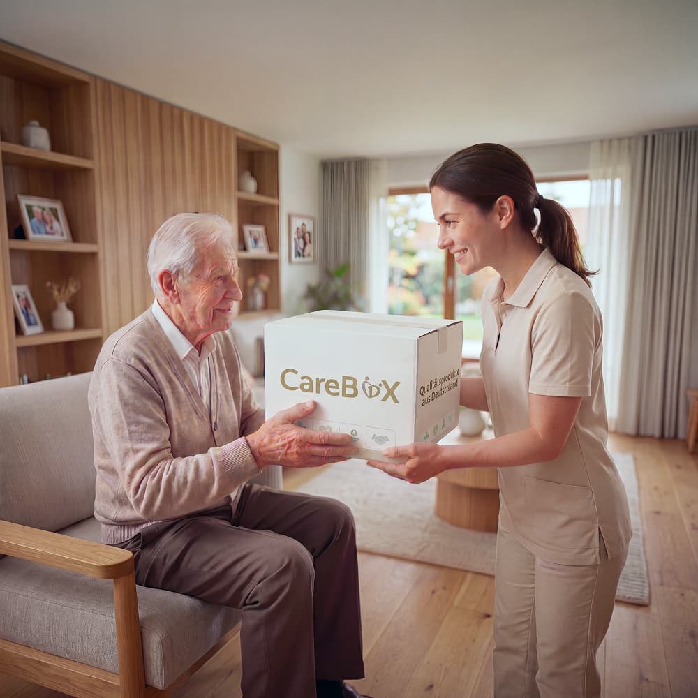Senior mit pflegender Angehörige — häusliche Pflege